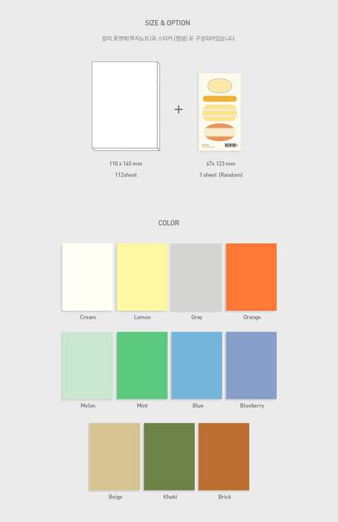 Color Pocket Scrapbook Ver.2 [11colors] | Blank Notebook