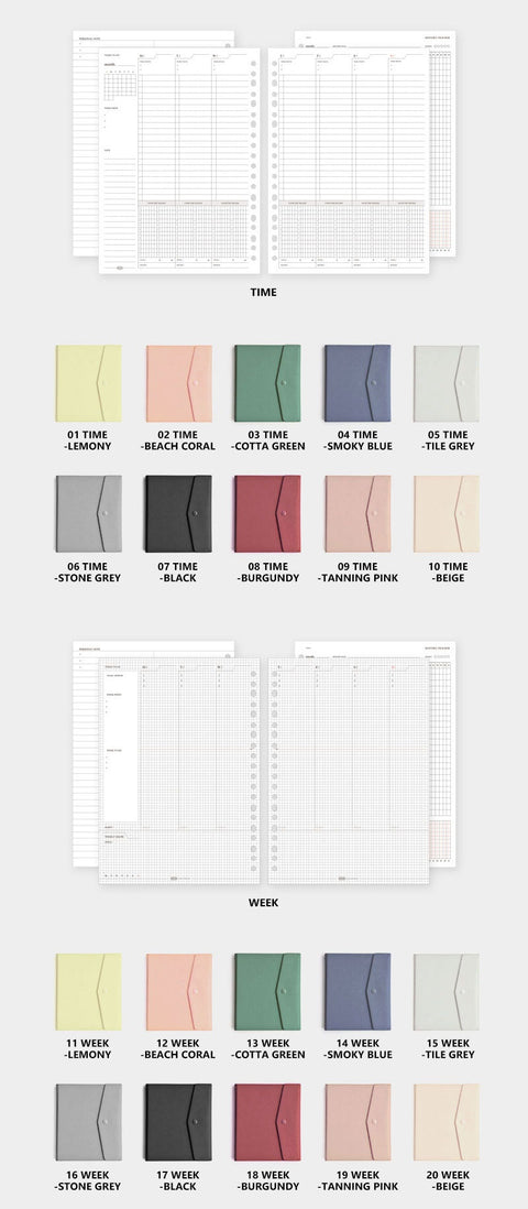 Spring Gentle Planner [20types] | Time Planner | Grid Weekly Planner