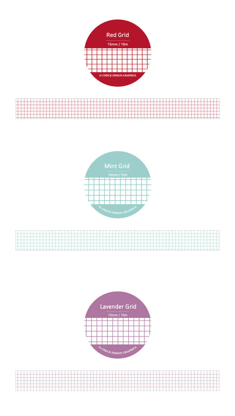 Grid Masking Tape [3colors] | Washi Tape