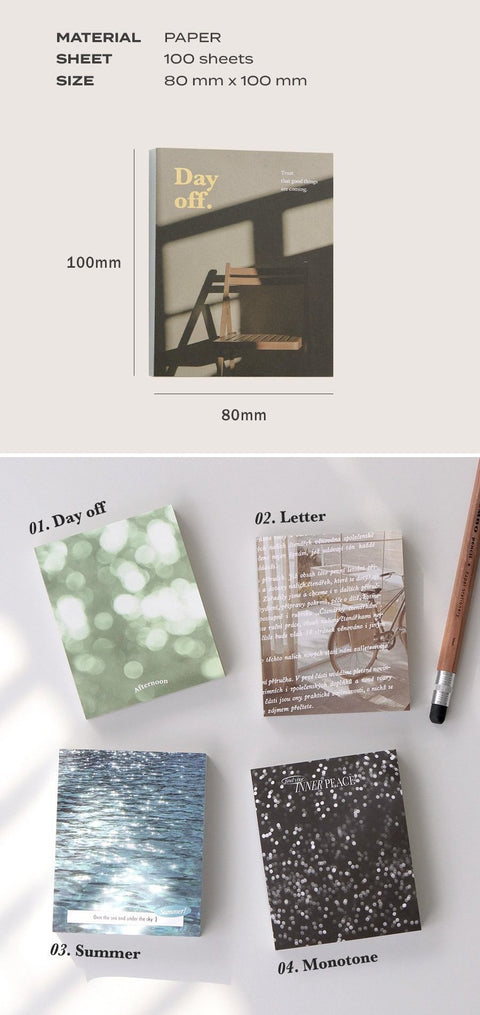 Deco Memo Pad [4types] | 20 designs per pack