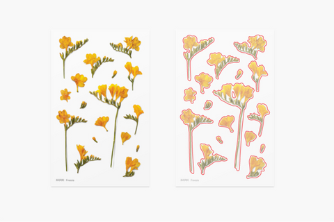 Pressed Flower Sticker [Freesia] | Printed Dried Flower Sticker