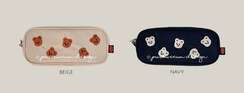 Cupid Bear Embroidery Pencil Pouch [2colors]