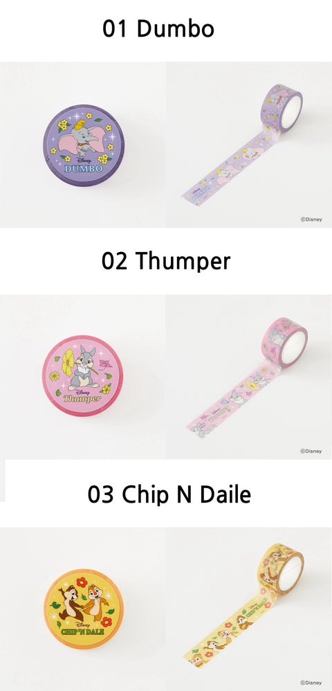 DISNEY Animal Masking Tape [3types] | Chip&Dail, Thumper, Dumbo