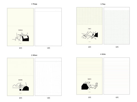 FIKIDIA Writer's Notebook [4types] | Line, Grid, Blank, Dot Notebook