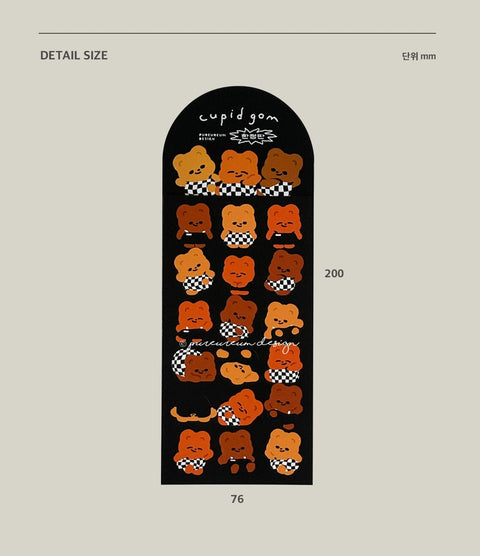 Deco Sticker [Cupid Bear Checkerboard]