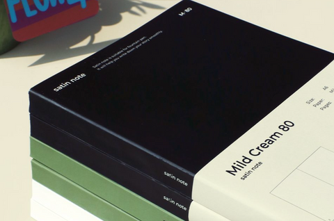 A6 Satin Notebook M80 [3colors] | Grid, Blank Notebook
