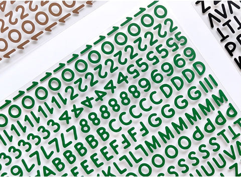 Handwritten Numbers Alphabet Matte Seal Sticker [3colors] | Deco Sticker