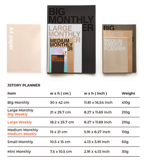 Kraft Weekly Planner [medium, large, big]