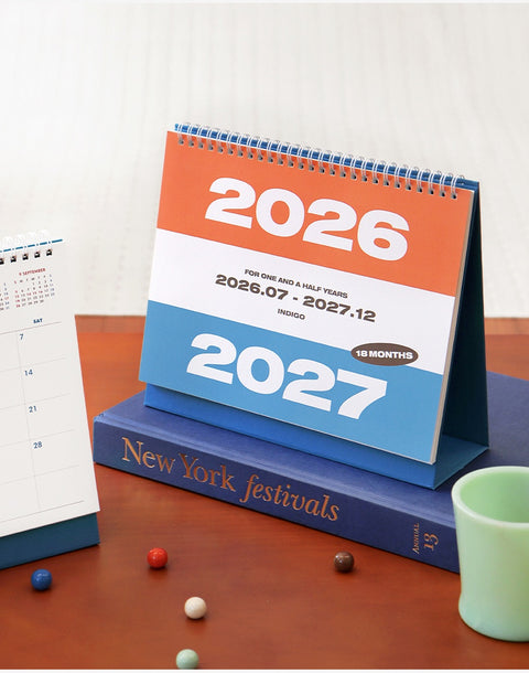 2026-2027 Desk Calendar + Undated Scheduler (2026.7 - 2027.12)