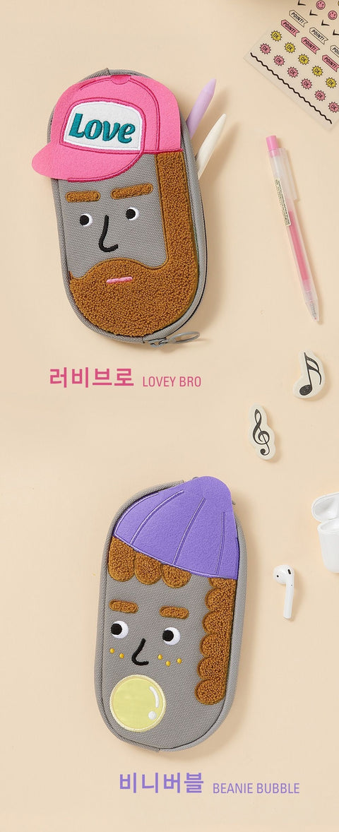 Beard Man Pencil Case ver.2 [2types] | Pen Pouch