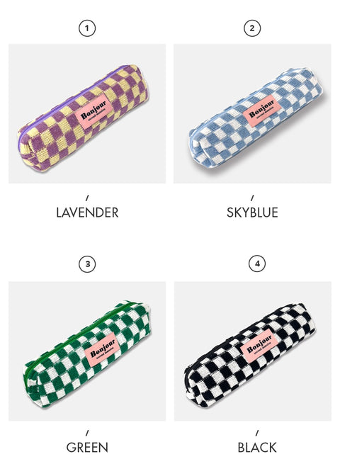 Checkerboard Pencil Case [4colors] | Pen Pouch