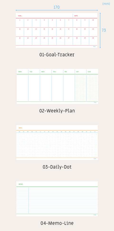 A5 Flat Notepad S [4types]