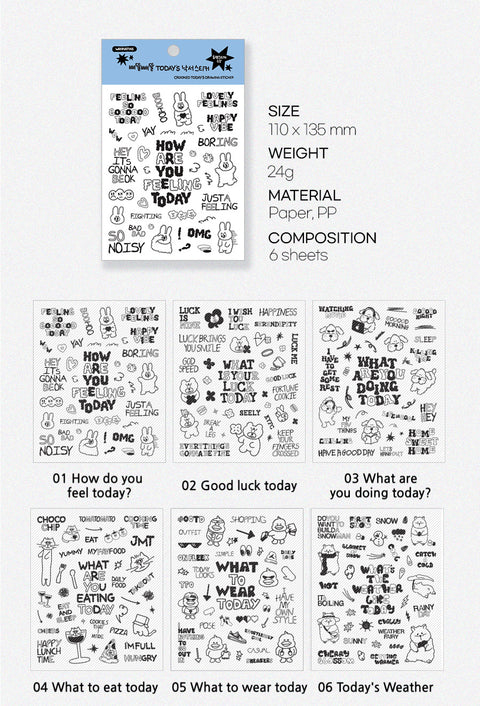 Crooked Today Drawing Sticker | 6 sheets