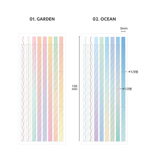 Index Long Highlighter Sticky Notes [2types]