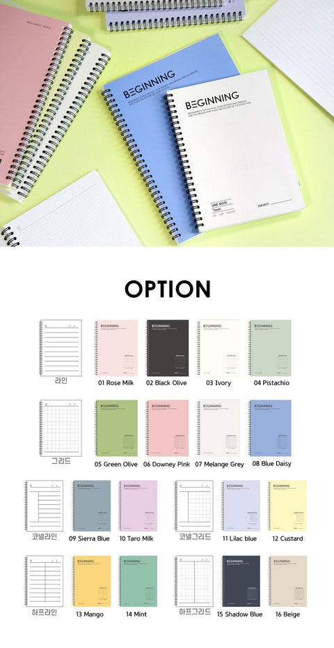 Beginning Twin Ring Notebook B5 [4types] | Line | Grid | Cornell
