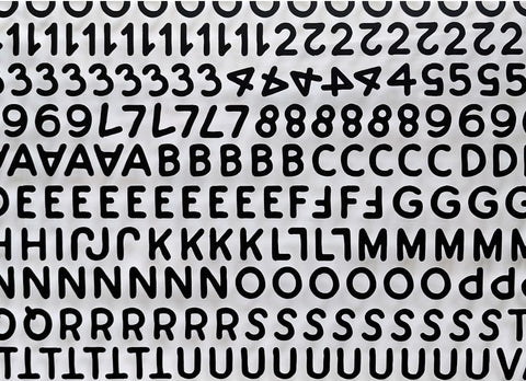 Handwritten Numbers Alphabet Matte Seal Sticker [3colors] | Deco Sticker