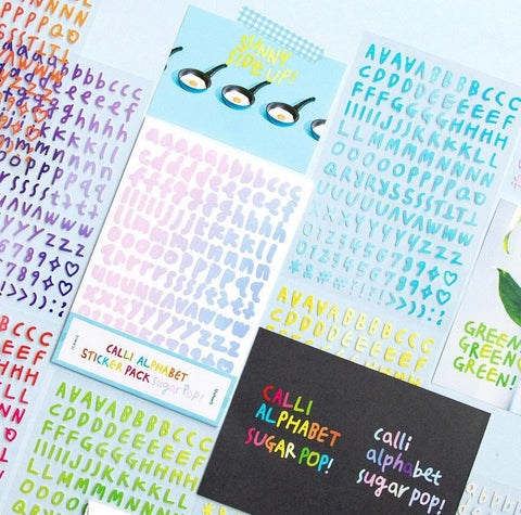 Calligraphy Alphabet Sticker Pack _ Sugar Pop | 10sheets