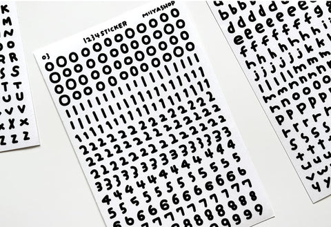 Uncut Sticker [Chubby Handwriting Alphabet] | Deco Sticker
