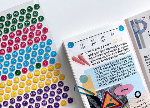 Circle Day Seal Sticker [2types] | Deco Sticker | Date