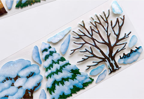 Big Tree Covered with Snow Seal Sticker | Deco Sticker