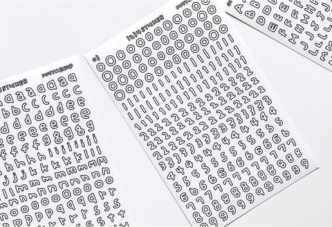 Uncut Sticker [Chubby Handwriting Lined Alphabet] | Deco Sticker