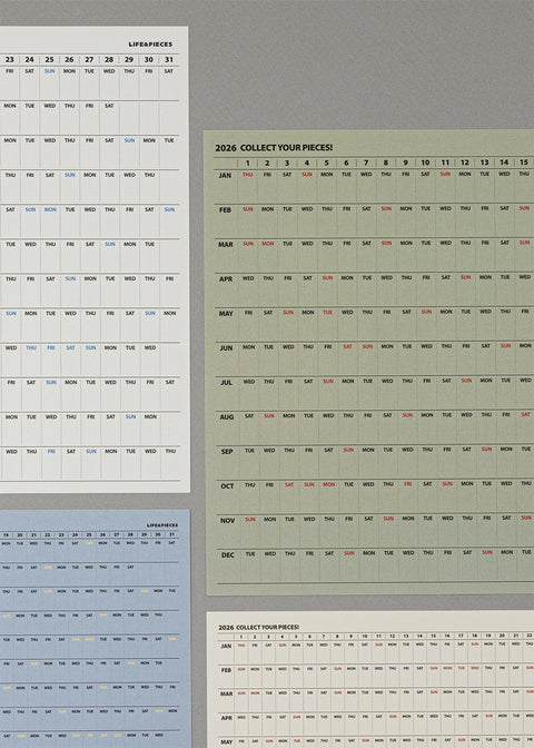 2026 Life&Pieces Small Yearly Calendar Set