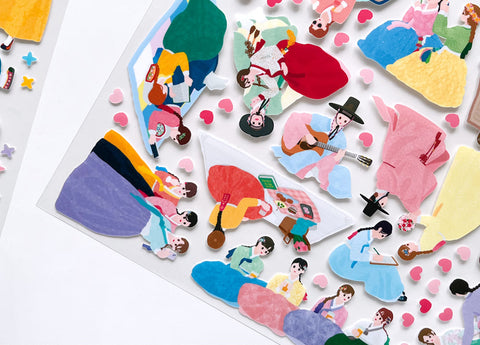 Gestures_ Hanbok Korean Traditional Clothes Seal Sticker [2types]