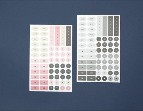 My Flow Diary Date Day Number Sticker Set [6types]