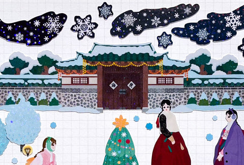 Winter Hanok Seal Sticker [2types] | Deco Sticker | Korean-style House