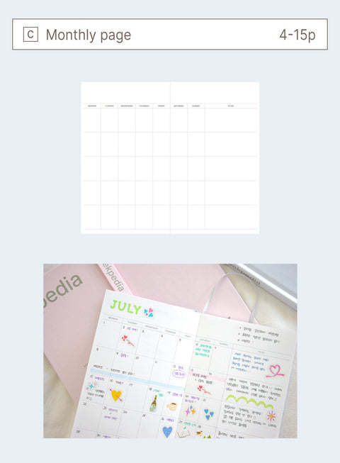 Weekpedia Weekly Planner for 6 months [2colors]