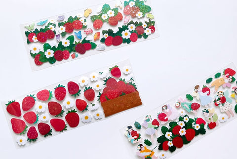 Strawberry Seal Sticker [3types] | Deco Sticker