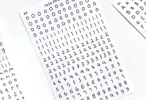 Uncut Thin Handwritten Alphabet Sticker | 9sheets