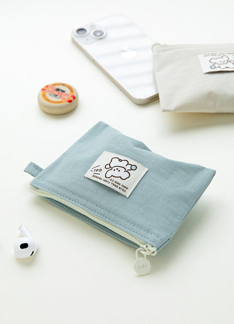 Coi Twill Flat Mini Pouch [5colors] | Mini Makeup Pouch