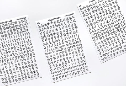 Uncut Sticker [Chubby Handwriting Lined Alphabet] | Deco Sticker