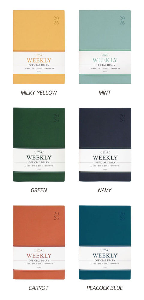 2026 Official A5 Weekly Planner [10colors] | Weekly Diary