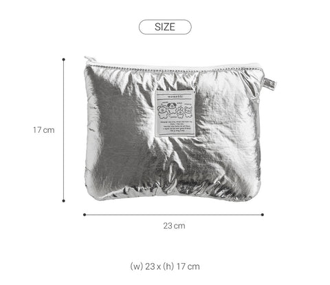 momossi Marshmallow Flat Pouch [Silver]