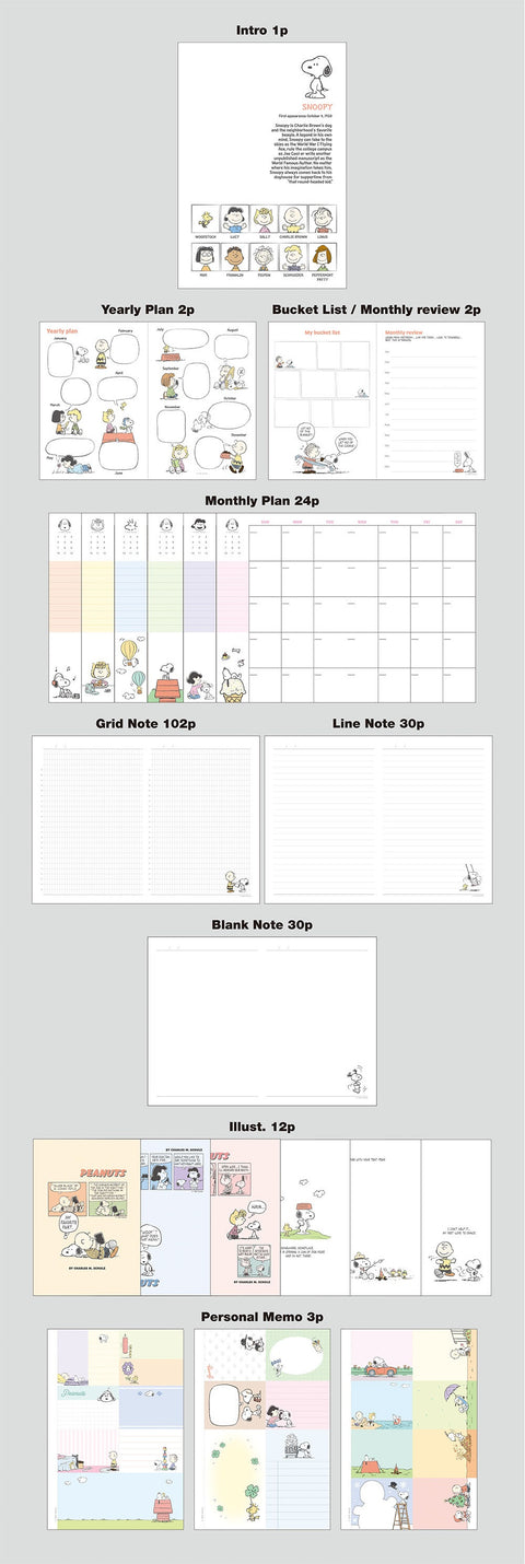 Peanuts Undated Monthly Diary | Snoopy Monthly Planner