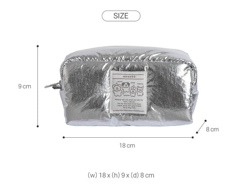 momossi Marshmallow Pencil Pouch [Silver] | Pen Case