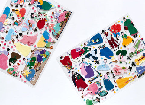 Gestures_ Hanbok Korean Traditional Clothes Seal Sticker [2types]