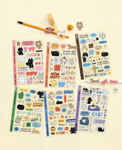 Doodle Daily Deco Sticker Pack [2types] | 6sheets