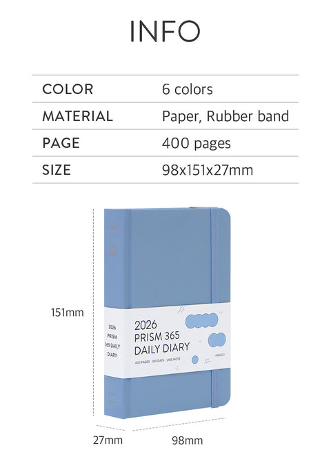 2026 PRISM 365 Daily Planner [6colors]