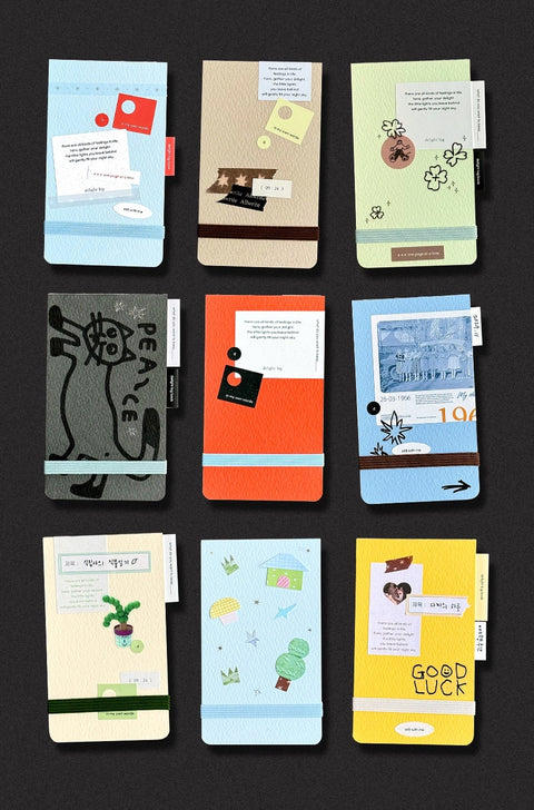 Delight Log Mini Log Book [8types] | Checklist, Weekly Tracker, One Line Diary, Free Log