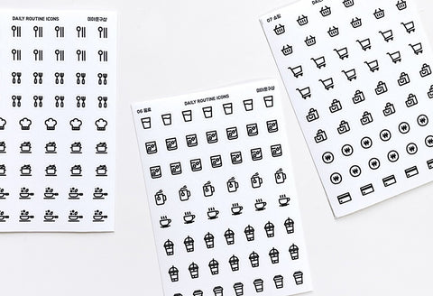 Daily Icon Seal Sticker [8types]