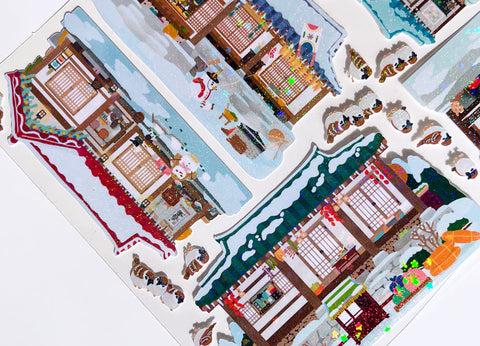 Winter Hanok Seal Sticker [2types] | Deco Sticker | Korean-style House