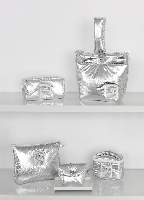 momossi Marshmallow Flat Pouch [Silver]