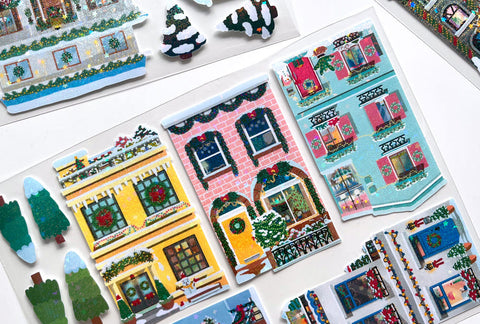 Winter Village Big House Seal Sticker [4types] | Deco Sticker