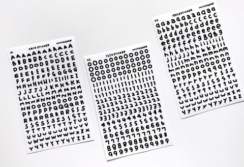 Uncut Sticker [Chubby Handwriting Alphabet] | Deco Sticker