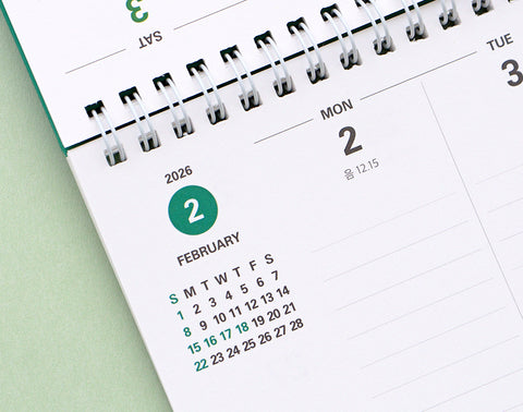 2026 PRISM Horizontal Weekly Desk Scheduler | Desk Calendar