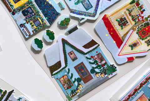 Winter Village Big House Seal Sticker [4types] | Deco Sticker