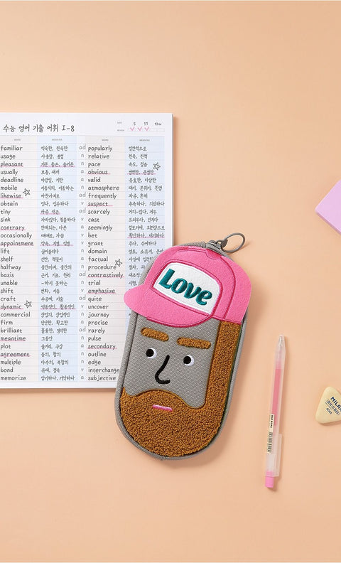 Beard Man Pencil Case ver.2 [2types] | Pen Pouch